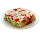 Cannelloni s hovězím ragů, žampiony, cuketou, polpou a malým salátkem